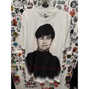 1995 Elton John Tour "Made In England" White Shirt AOP Size L